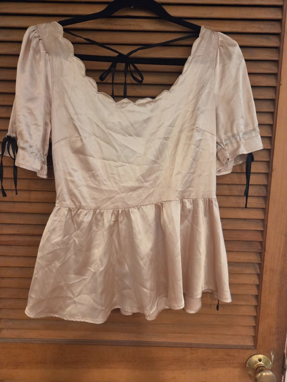 Champagne colored satin top